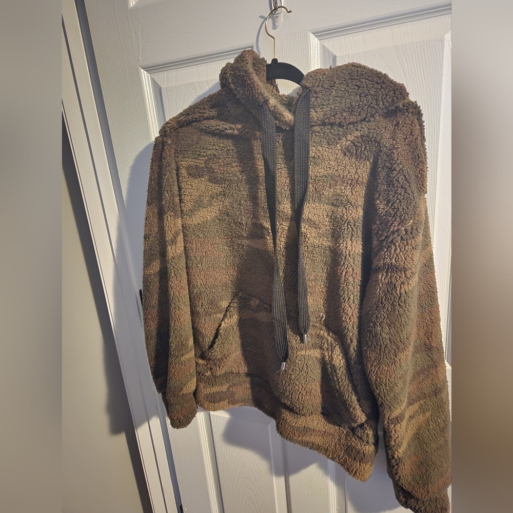 Rewash camo  Drawstring Hoodie Sweatshirt  Women XL polyester